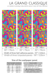colorful wave peel and stick wallpaper specifiation