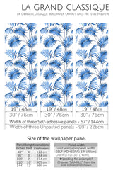 french palm leaf peel and stick wallpaper specifiation