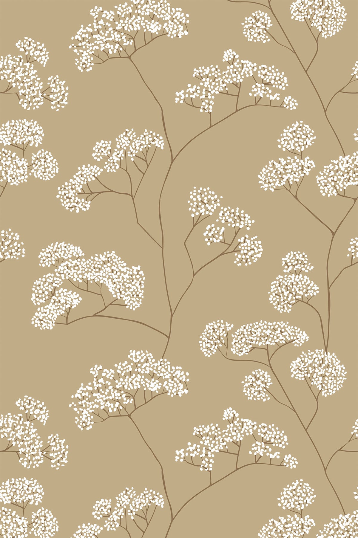 Nursery neutral floral Peel and Stick Removable Wallpaper