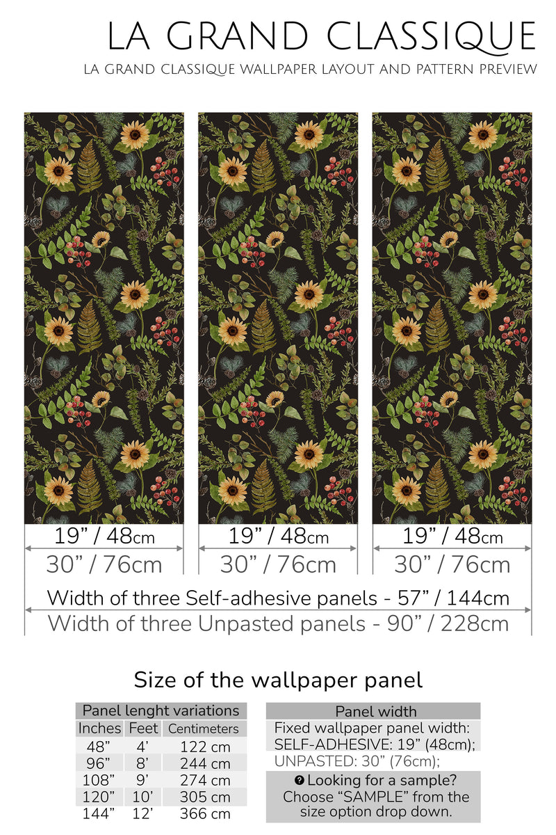 autumn leaf peel and stick wallpaper specifiation