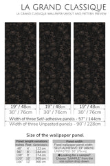 dark floral night peel and stick wallpaper specifiation