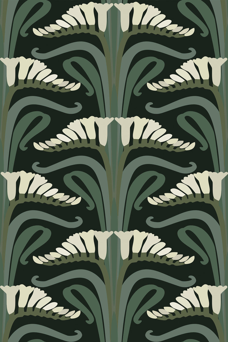 art nouveau wallpaper pattern repeat