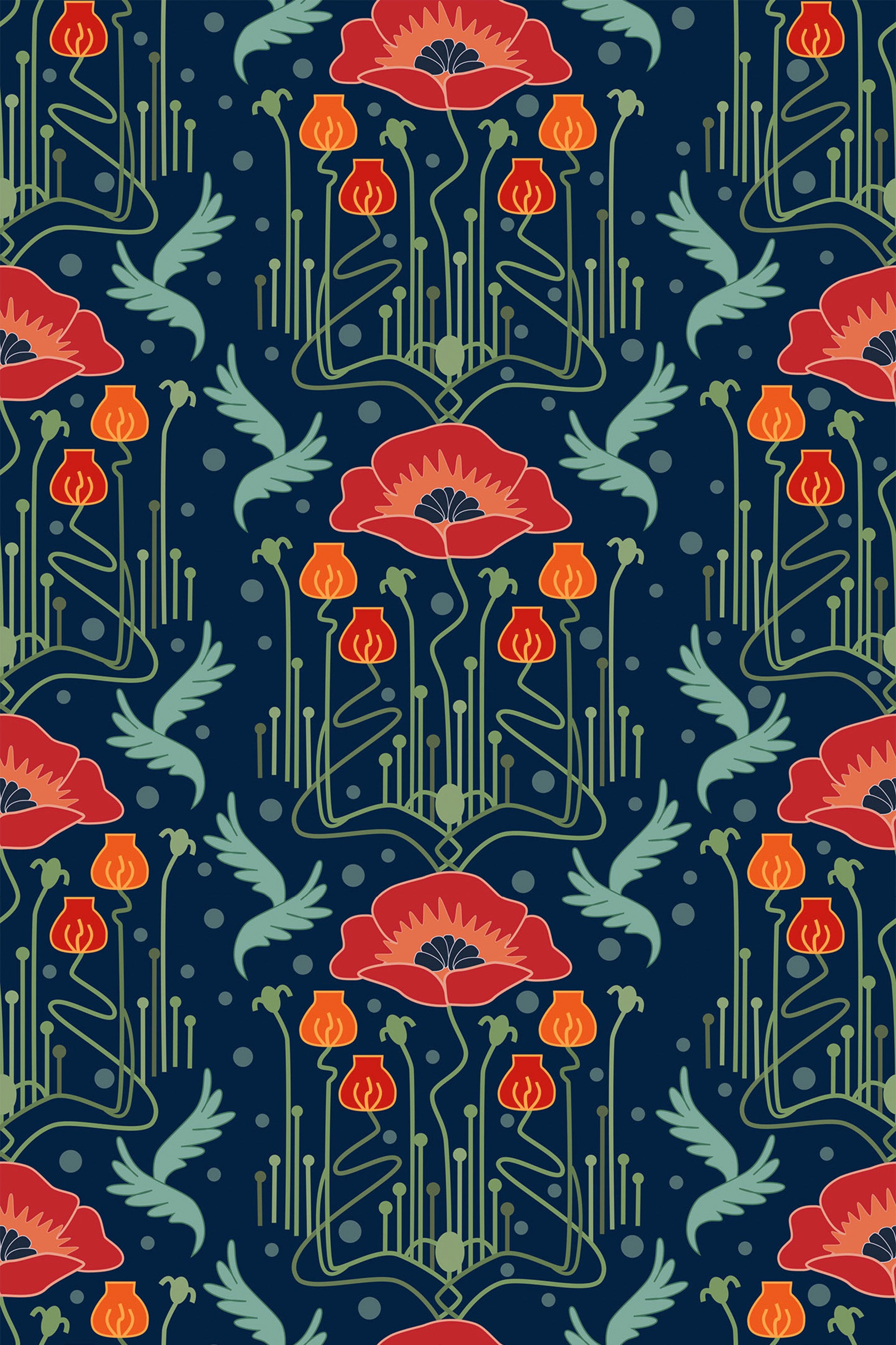 Art Nouveau Tulip Removable or Traditional Wallpaper – La Grand Classique