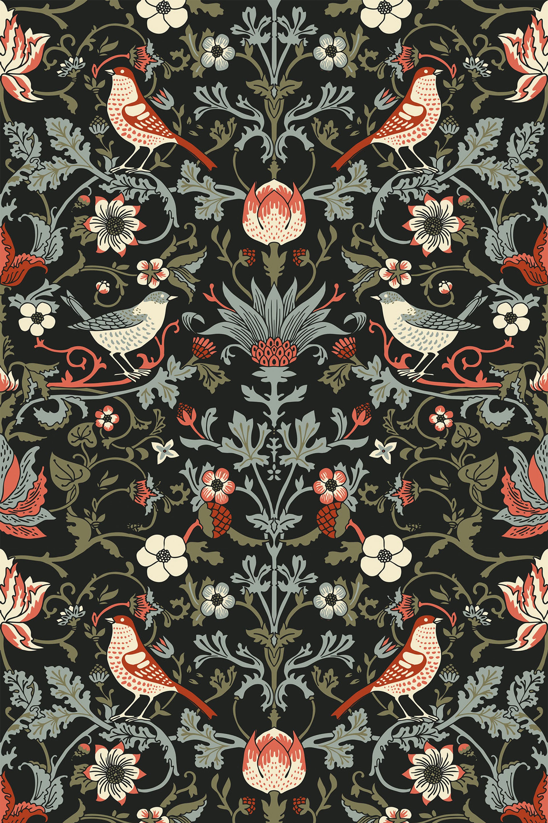 vintage bird trail wallpaper