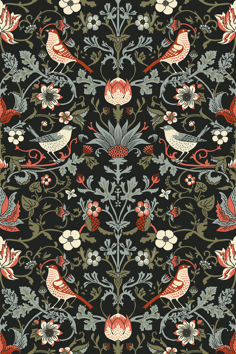 vintage bird wallpaper pattern repeat