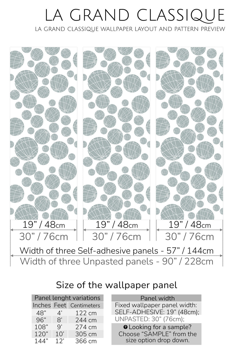seamless circle peel and stick wallpaper specifiation