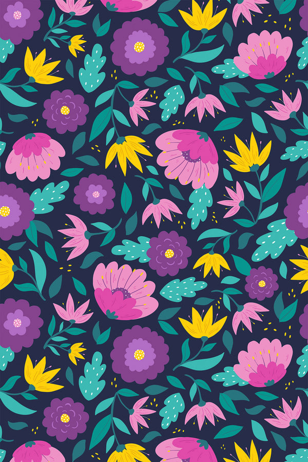 dark floral wallpaper pattern repeat