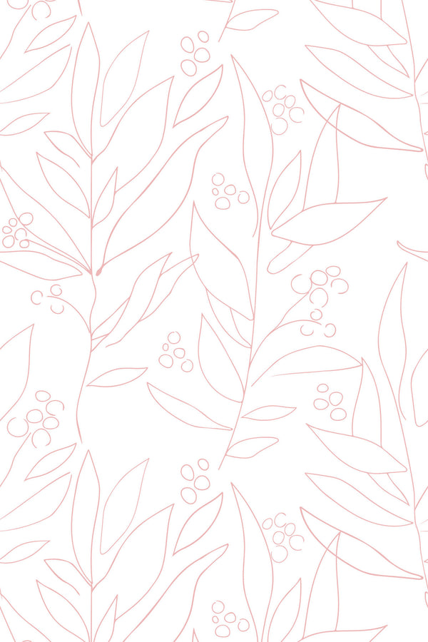 big floral line art wallpaper pattern repeat