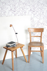 wooden table chair decorative plant blank canvas large floral self adhesive wallpaper