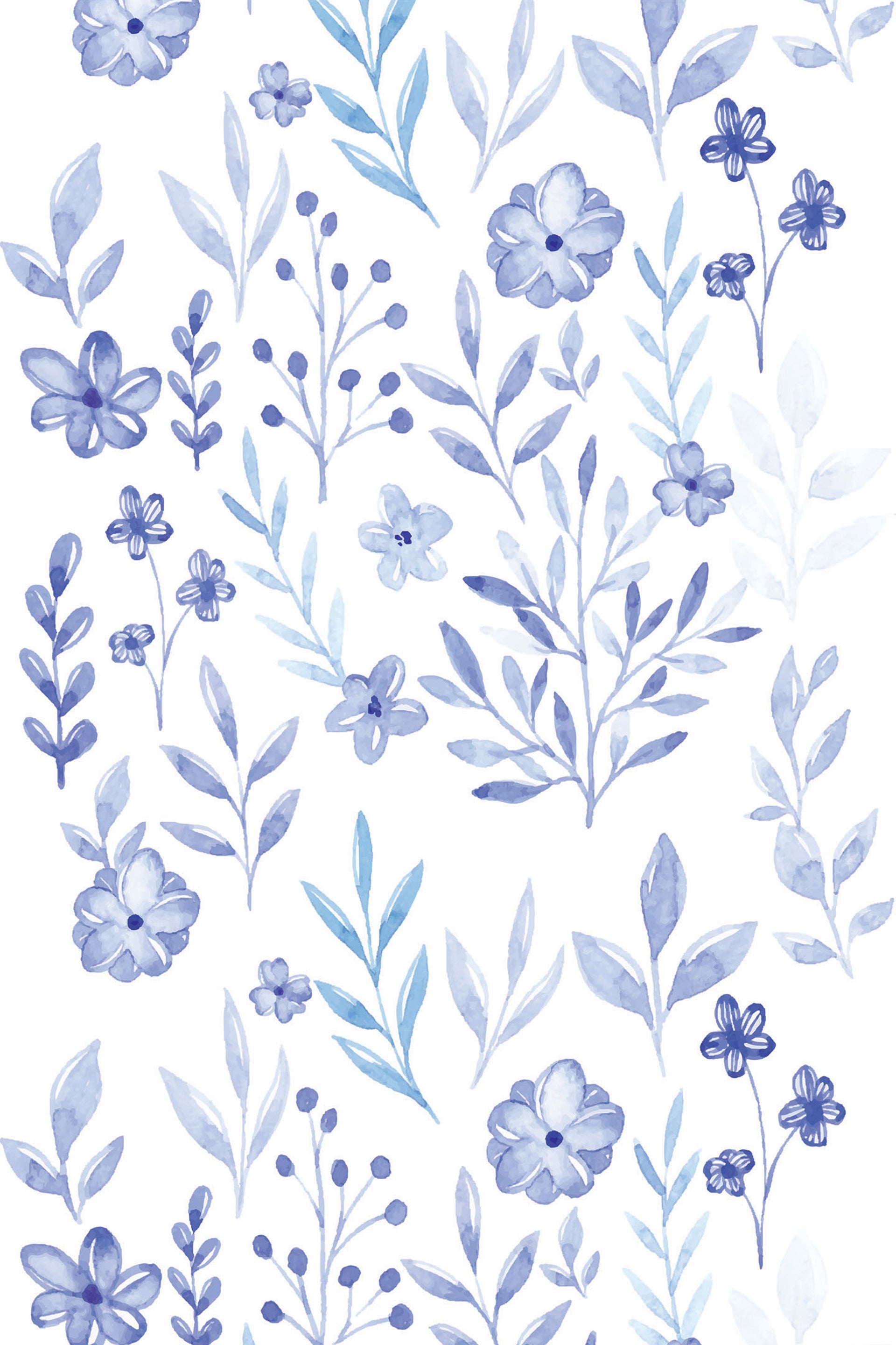 blue botanical wallpaper