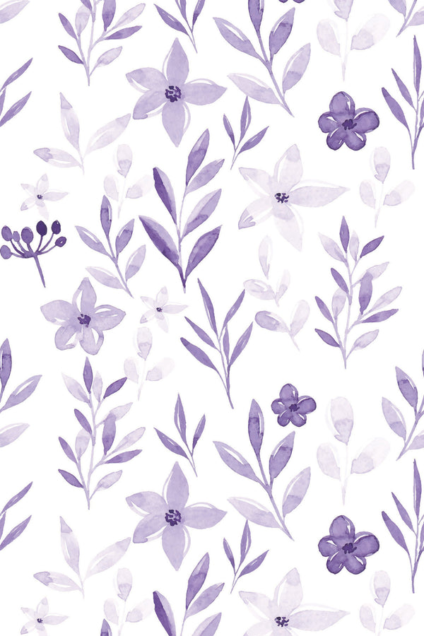 violet botanical wallpaper pattern repeat