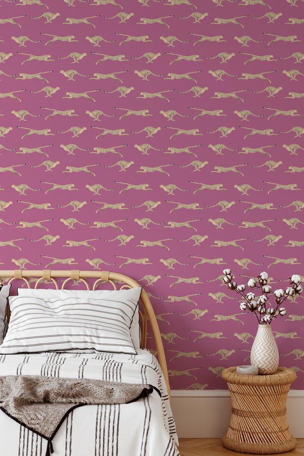 cozy bedroom interior rattan furniture decor cheetah accent wall