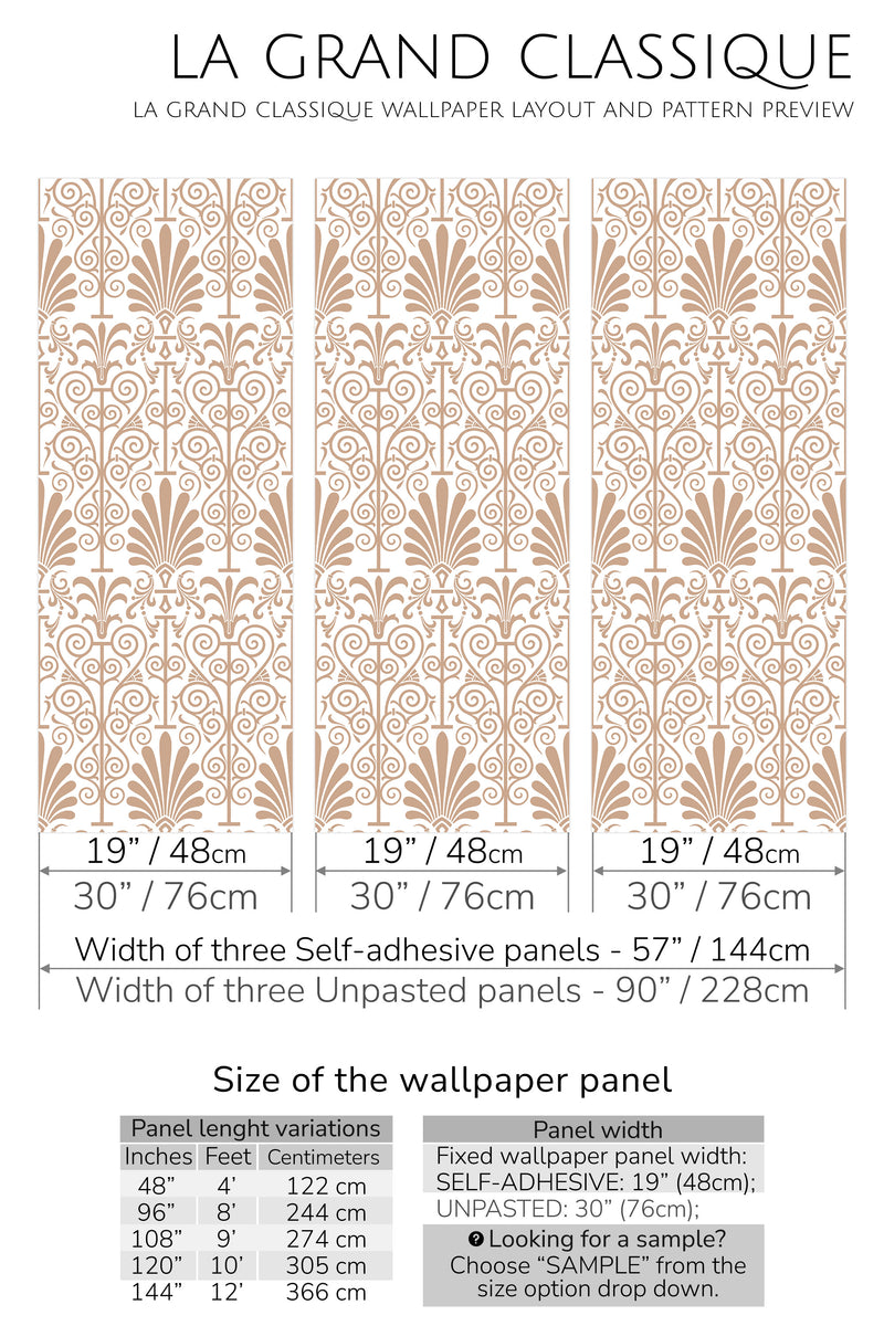 damask peel and stick wallpaper specifiation