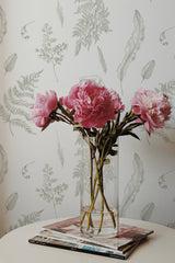 peonies magazines coffee table modern interior fern wall paper peel and stick