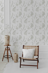 modern living room rattan chair decorative vase fern pattern