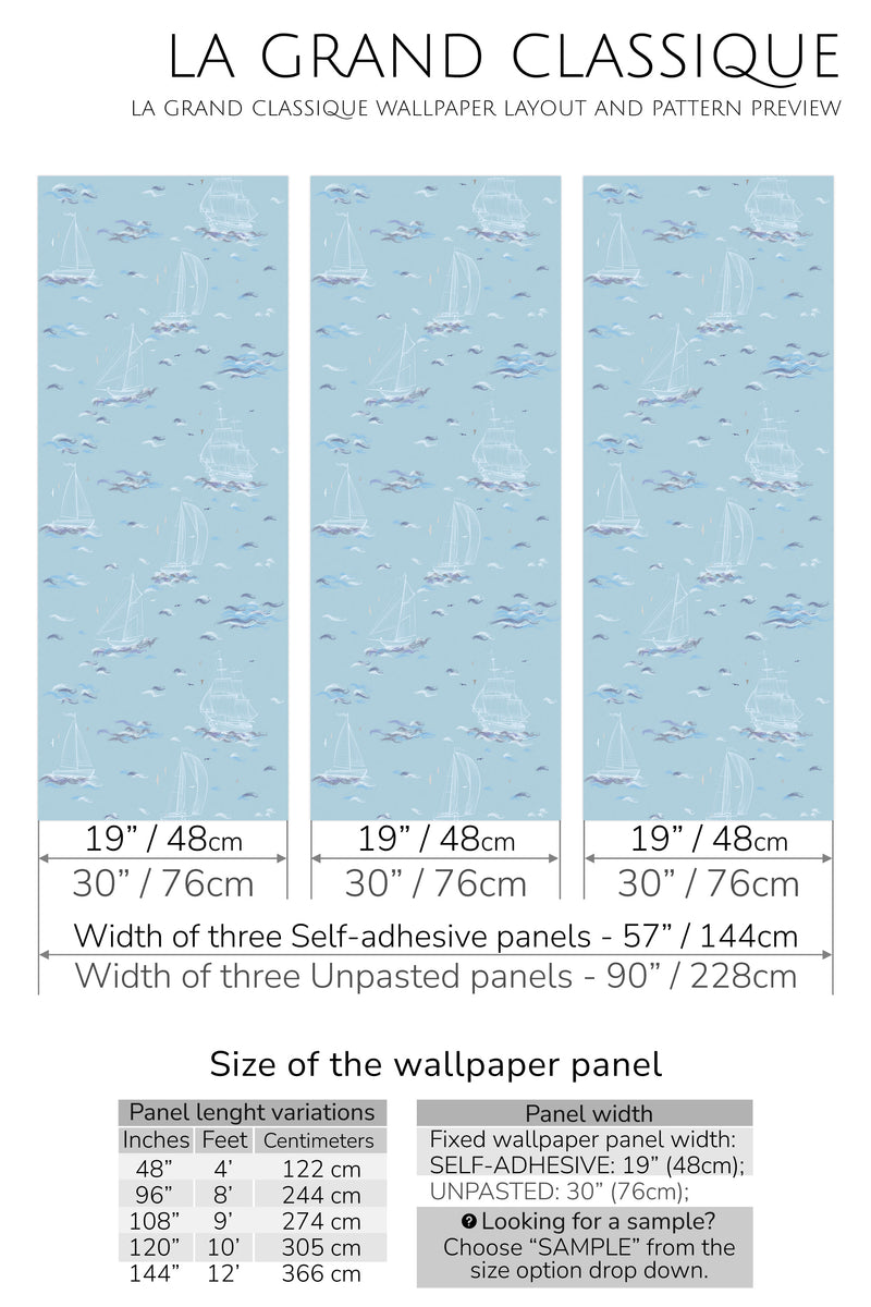 sea peel and stick wallpaper specifiation