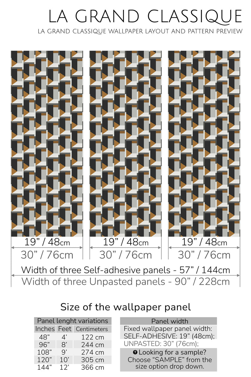 luxury geometric peel and stick wallpaper specifiation