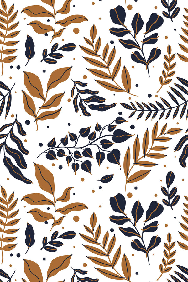 brown leaf dots wallpaper pattern repeat