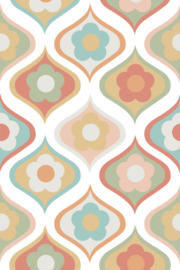 Pastel retro flowers