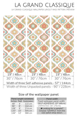 pastel retro flowers peel and stick wallpaper specifiation