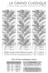 gray tropical leaves peel and stick wallpaper specifiation