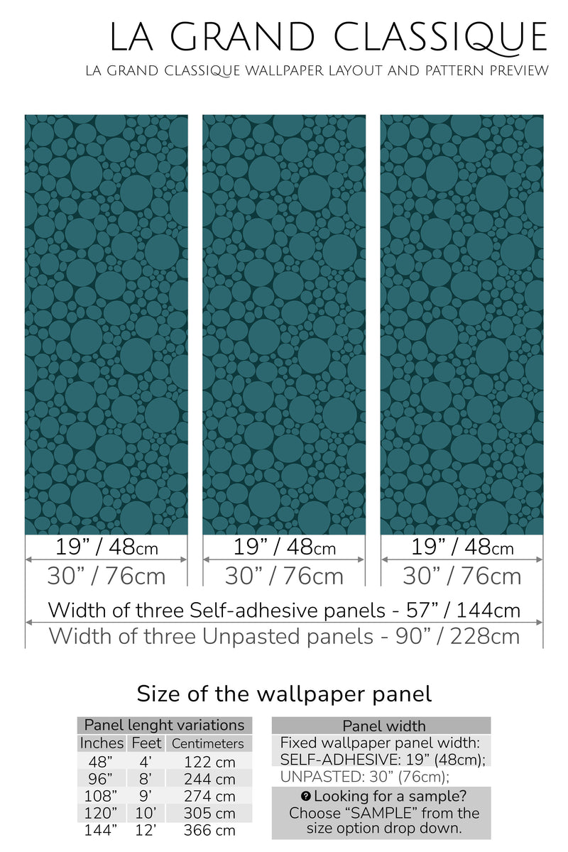 blue spots peel and stick wallpaper specifiation