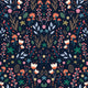 Dark scandinavian floral Wallpaper
