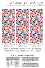 posh flower peel and stick wallpaper specifiation