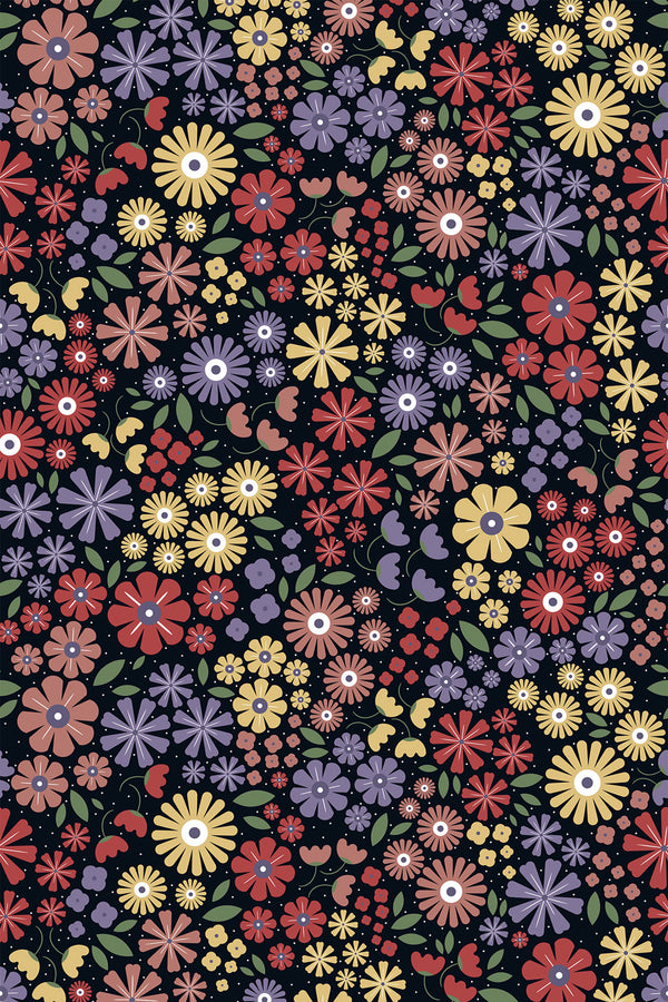 colorful small floral wallpaper pattern repeat