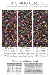 colorful small floral peel and stick wallpaper specifiation