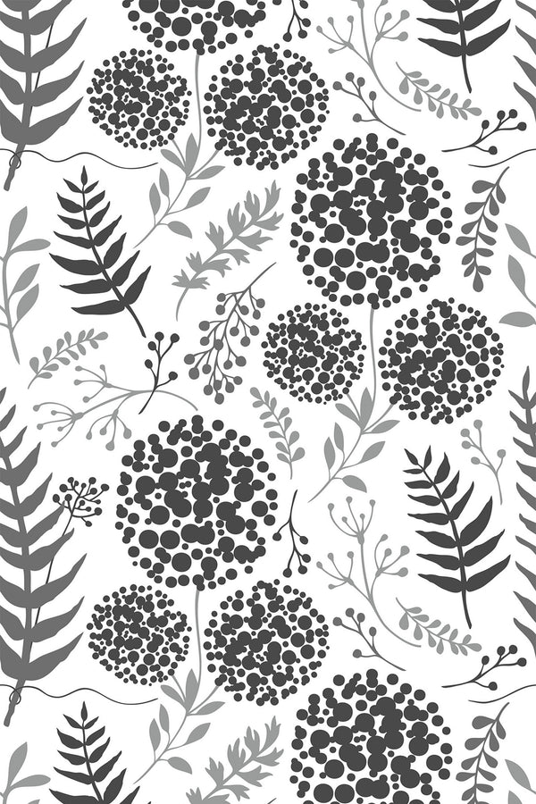 monochrome floral wallpaper pattern repeat