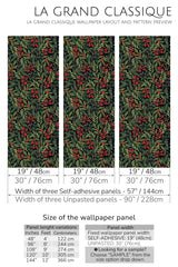 green and red christmas peel and stick wallpaper specifiation