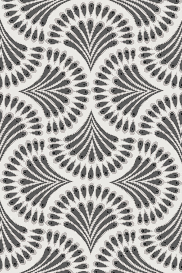 Black Art deco paisley