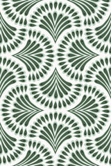 green art deco paisley wallpaper pattern repeat