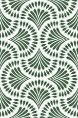 Green art deco paisley