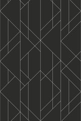 black bold art deco wallpaper pattern repeat
