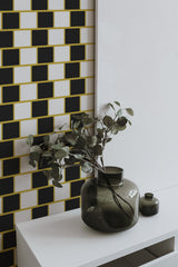 home decor plant decorative vase living room geometric optical tile pattern