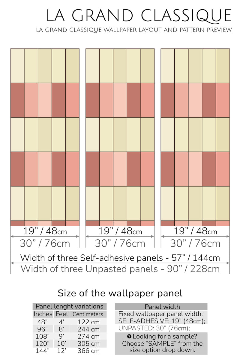 skinny tile peel and stick wallpaper specifiation