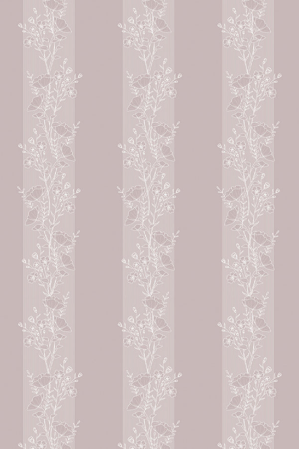 pink floral line wallpaper pattern repeat
