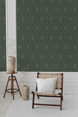 modern living room rattan chair decorative vase bold honeycomb pattern