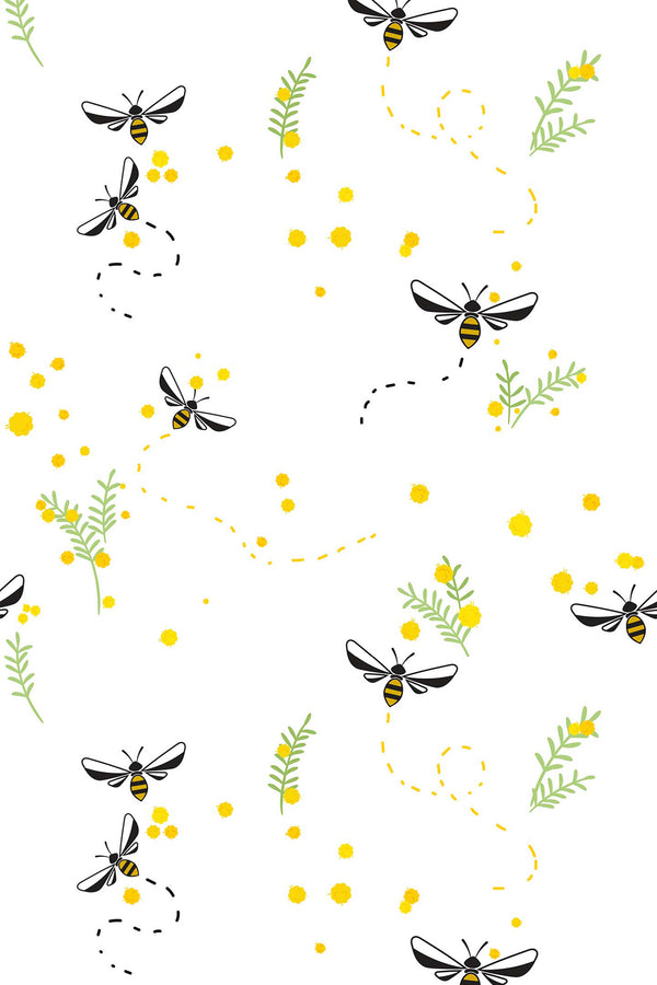 bee garden wallpaper pattern repeat