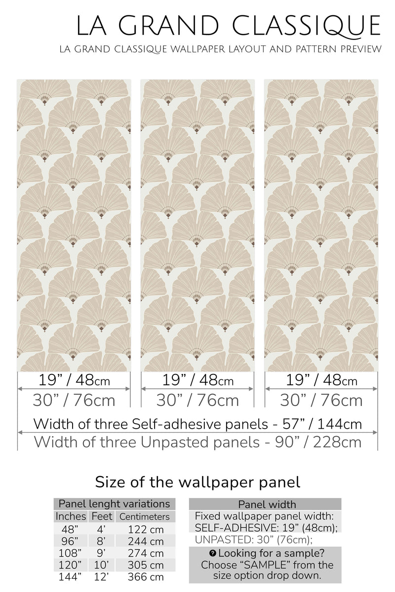 neutral gingko arch peel and stick wallpaper specifiation