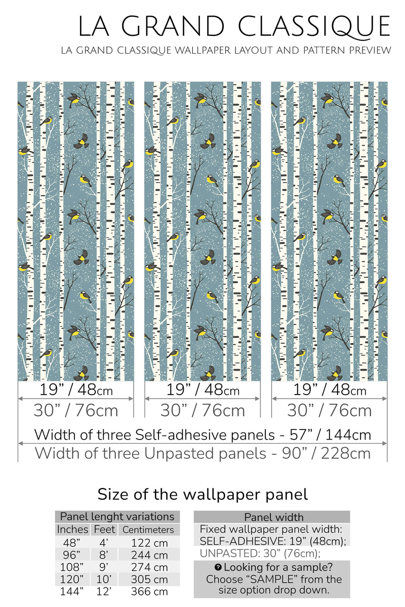 winter landscape peel and stick wallpaper specifiation