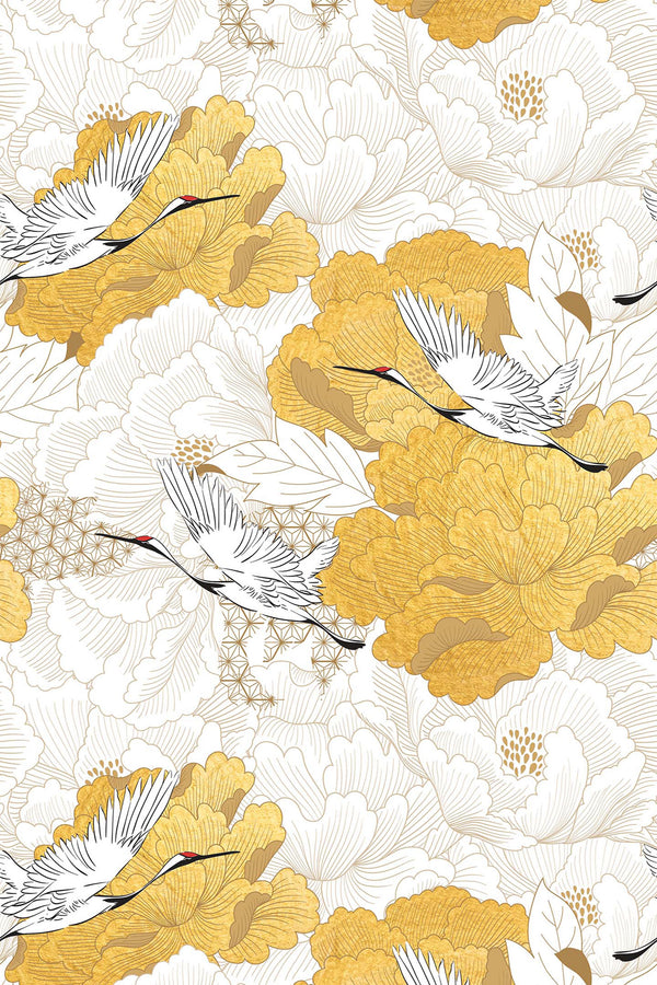 chinoiserie bird wallpaper pattern repeat