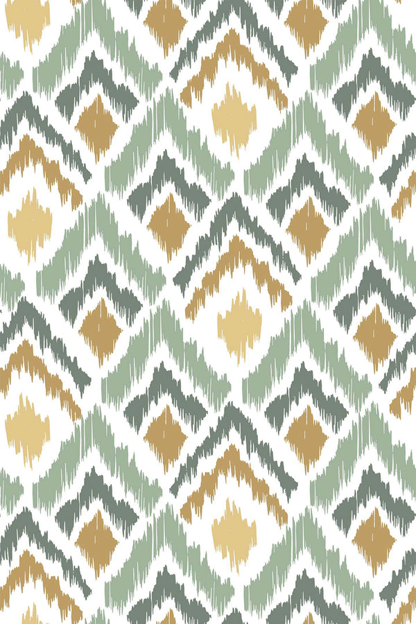 green ikat wallpaper pattern repeat