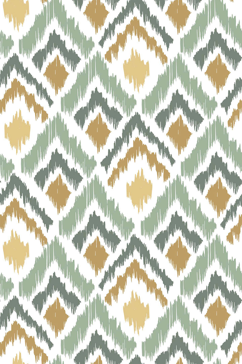 Green Ikat Removable or Traditional Wallpaper – La Grand Classique