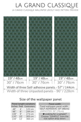 emerald green art deco peel and stick wallpaper specifiation