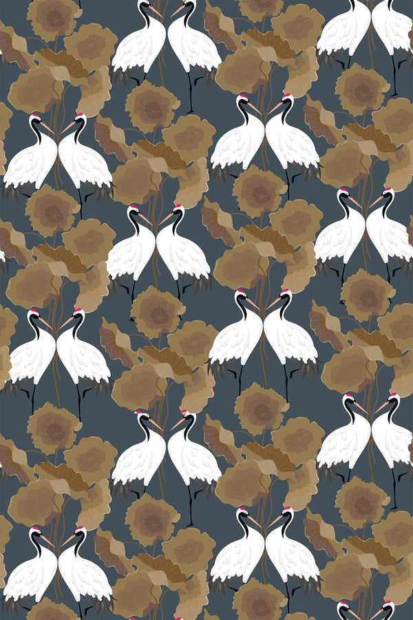 bold heron wallpaper pattern repeat