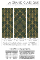 green art deco peel and stick wallpaper specifiation