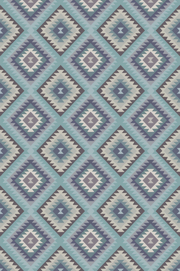 blue aztec wallpaper pattern repeat